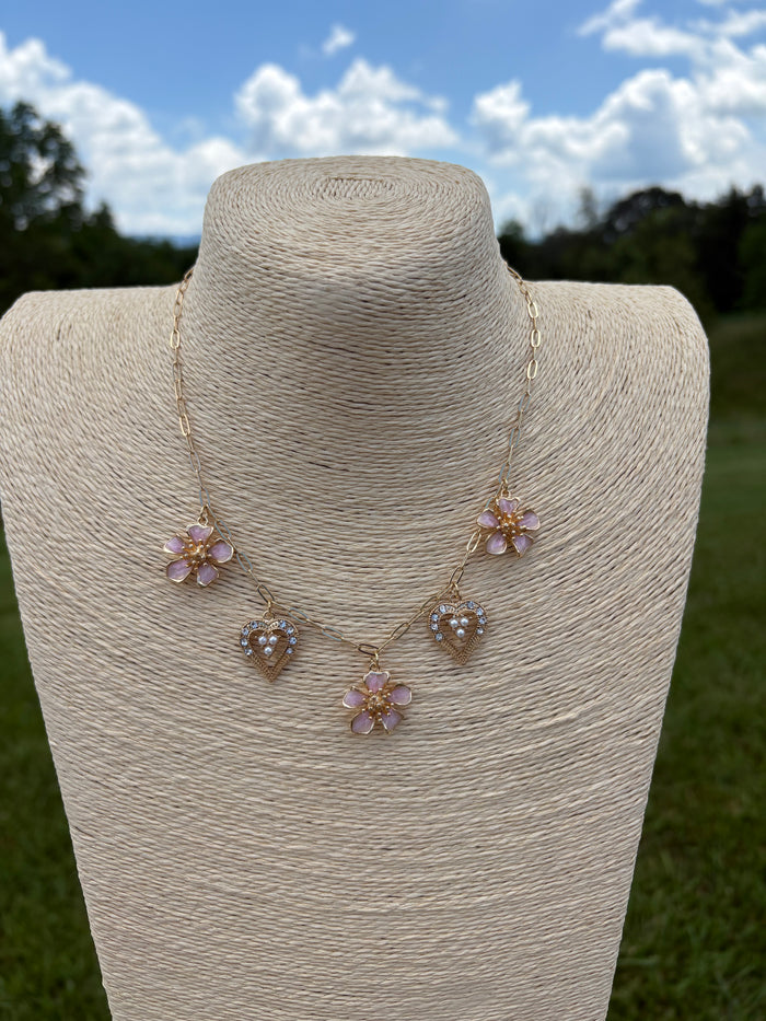 Blush Bloom Charm Necklace