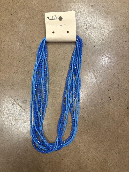 Blue Beaded Multi Layer Necklace