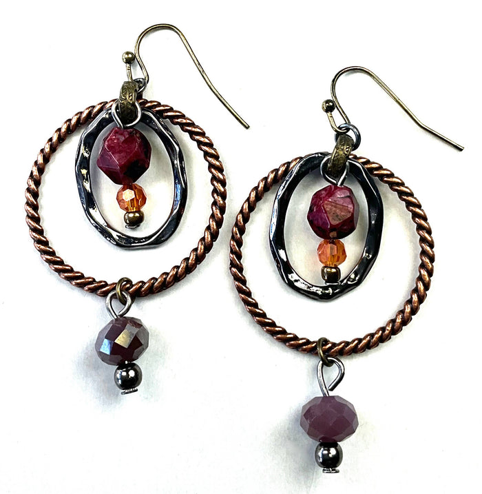Stacked Rings w/Beads On Wire