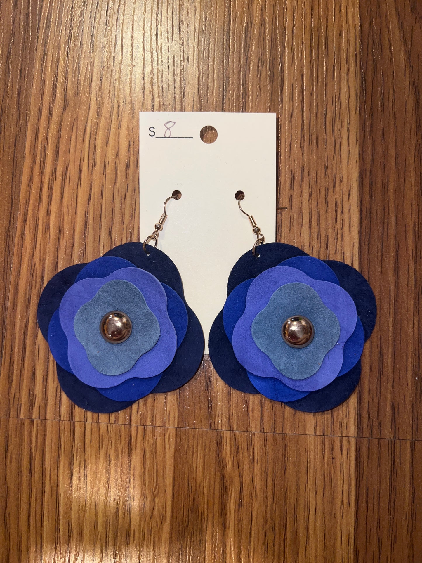 3143- Blue Floral Earrings