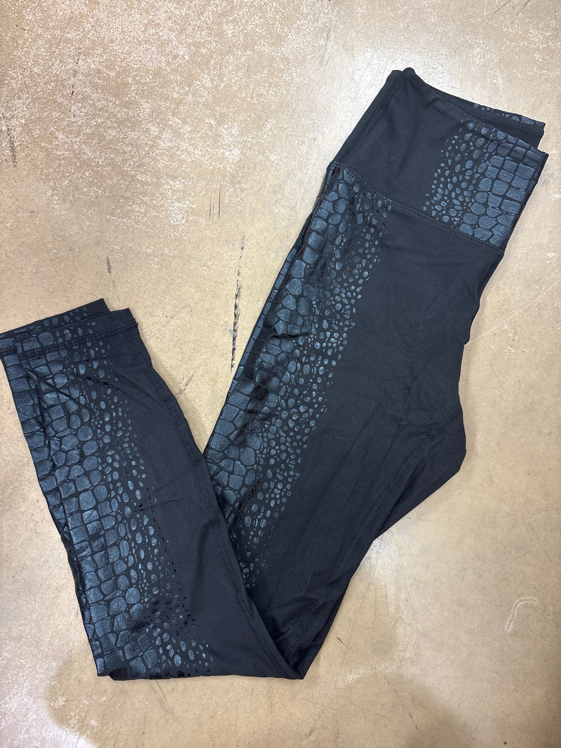 (18) Black Full Length Leggings w/ Leopard Detail *FINAL SALE* *DOORBUSTER*