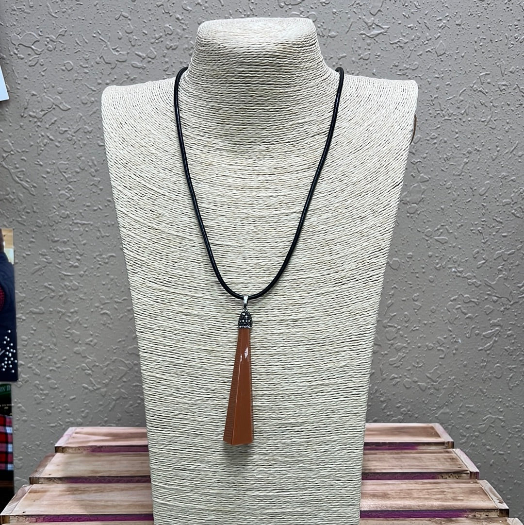 669- Burnt Orange Pendant Necklace