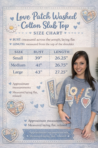 Washed Denim LOVE Patch Washed Cotton Slub Top by Easel