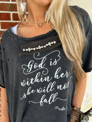 *PREORDER* God Is Within Her Distressed Shirt - ends 8/9