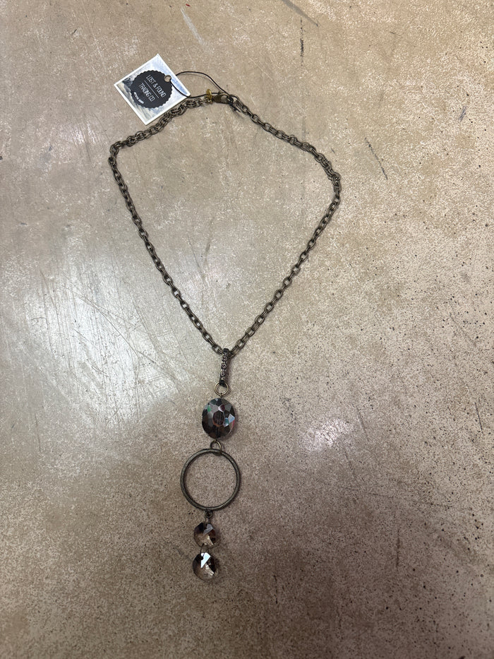 Crystal Chain Hoop Beaded Necklace by Lost & Found