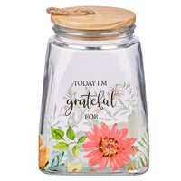 20341- Gratitude Glass Jar w/ Today Im Grateful Cards