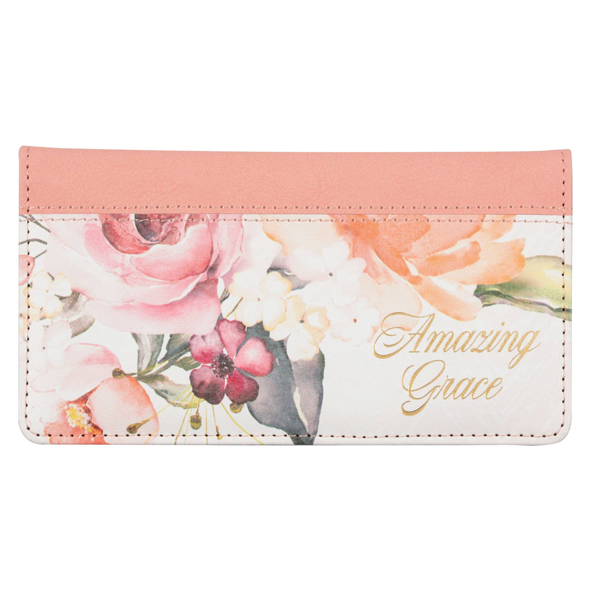 3414- Checkbook Wallet Amazing Grace Floral