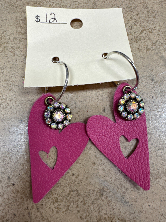 Light Pink Heart Earrings