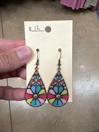 Pastel Multi Color Teardrop Earrings