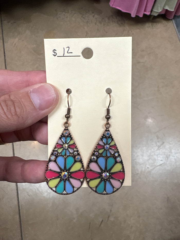 Pastel Multi Color Teardrop Earrings