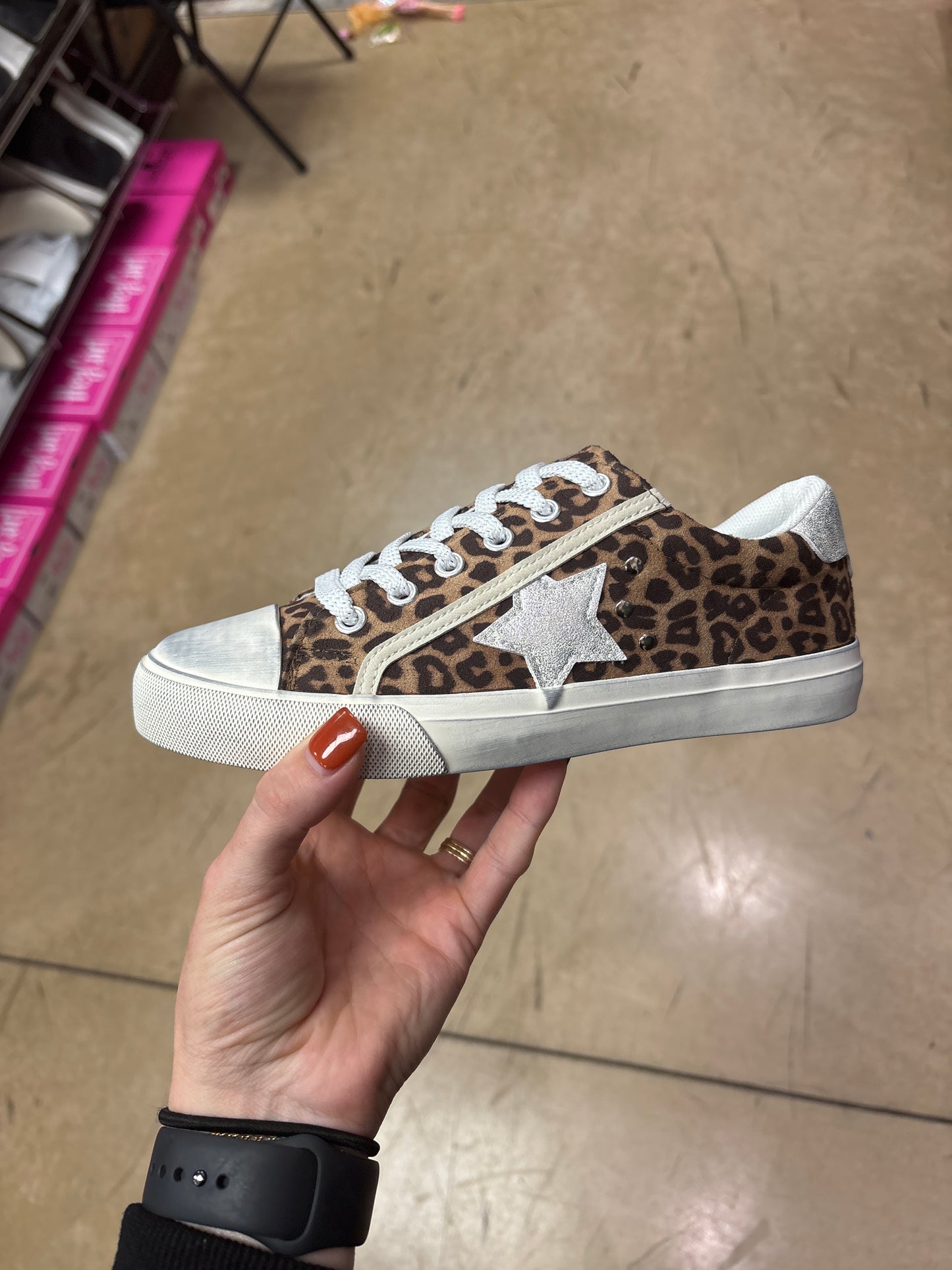 3801- Leopard Big Dipper Sneakers by Corkys