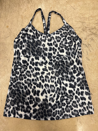 (27) Grey Leopard Padded Tank Top *FINAL SALE* DOORBUSTER BIN #17