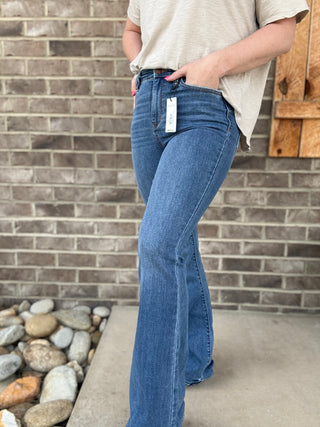 High Rise Medium Wash Flare Jeans by Judy Blue