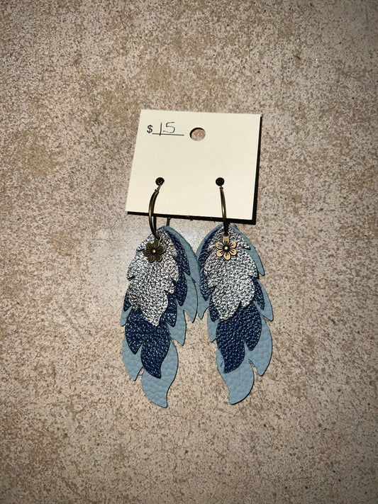 3272- Titanium Blue Layer Earrings