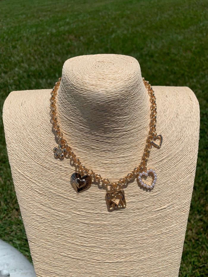Golden Heart Chain Necklace