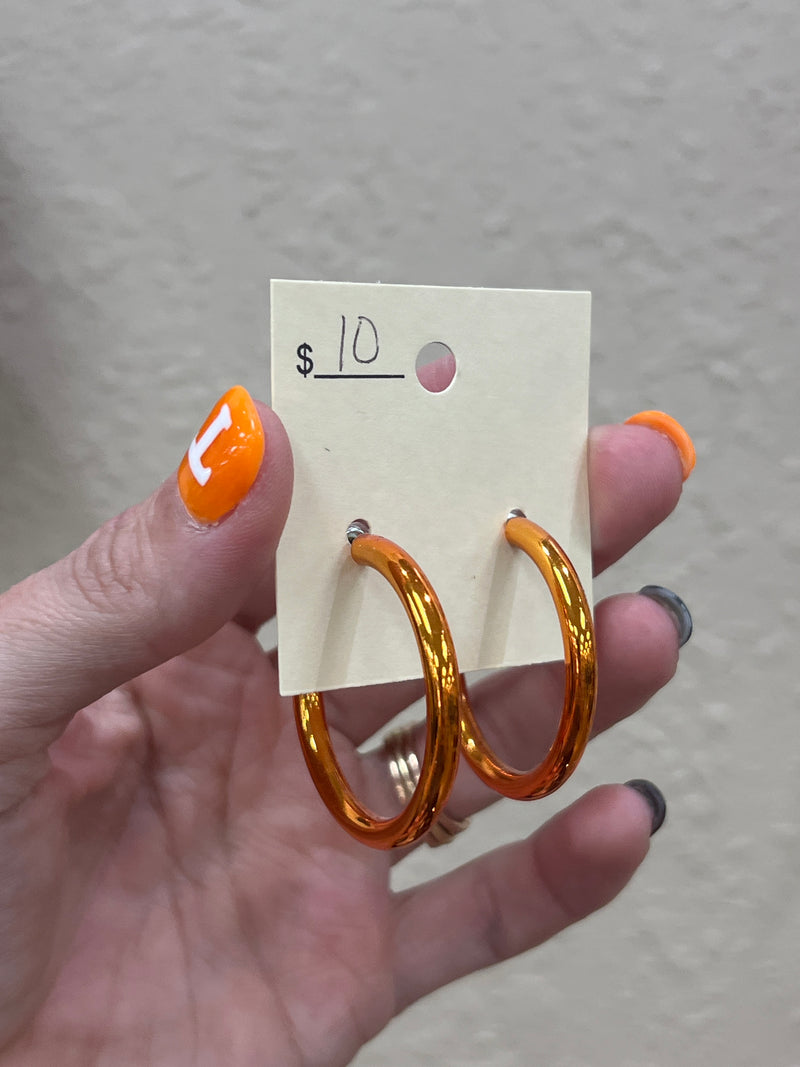 2952- Orange Metallic Hoop Earrings *TN COLLECTION*