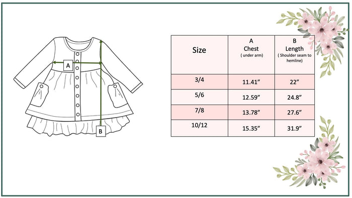 Girls Brown Floral Ruffle Pocket Tie Fall Dress *KIDS*