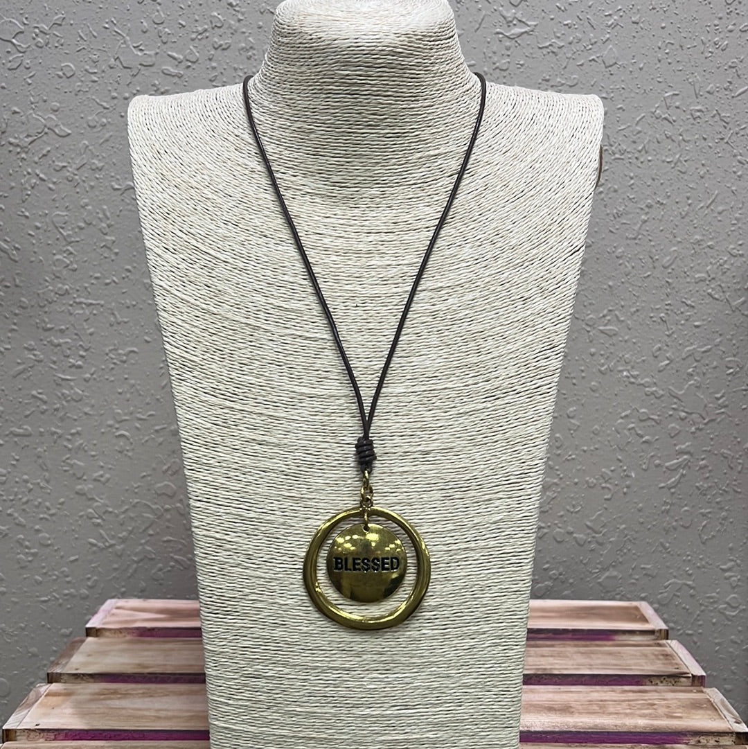 763- Blessed Gold Pendant Necklace