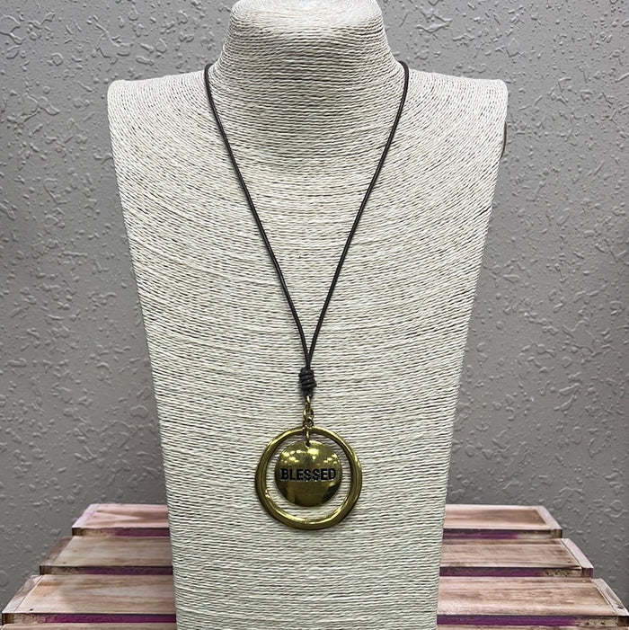 763- Blessed Gold Pendant Necklace