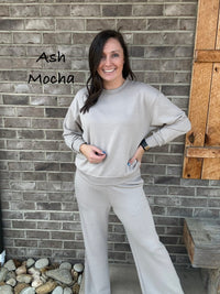 Scuba Cuffed Crewneck Pullover & Pants Set by Zenana *MULTIPLE COLORS*