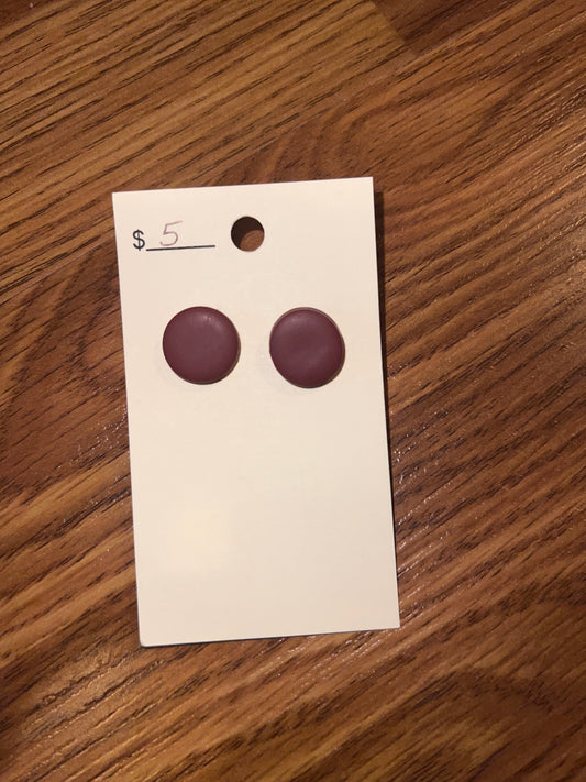 3211- Maroon Clay Post Earrings