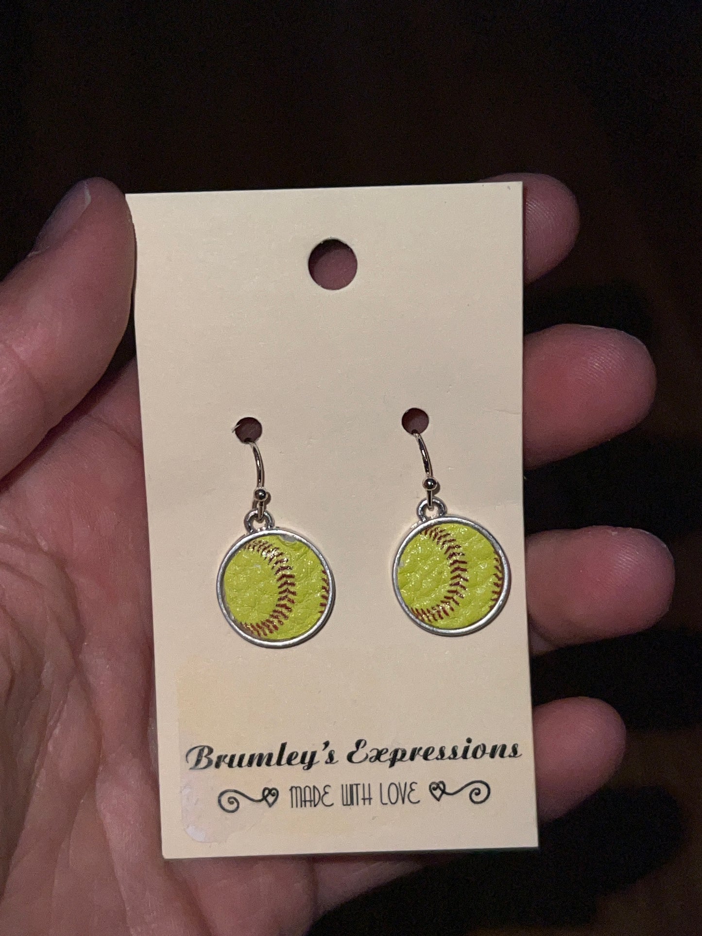 3074- Softball Earrings