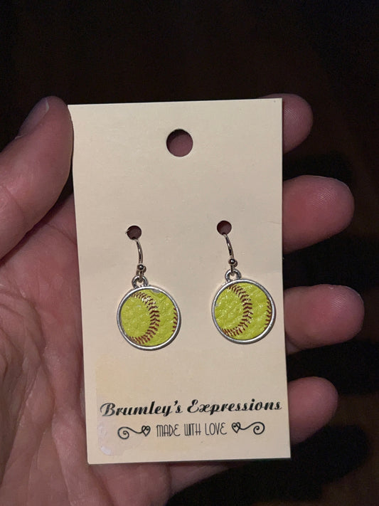 3074- Softball Earrings