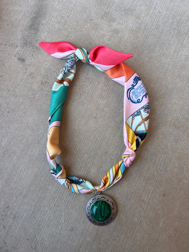 Spring Carnival Scarf Necklace