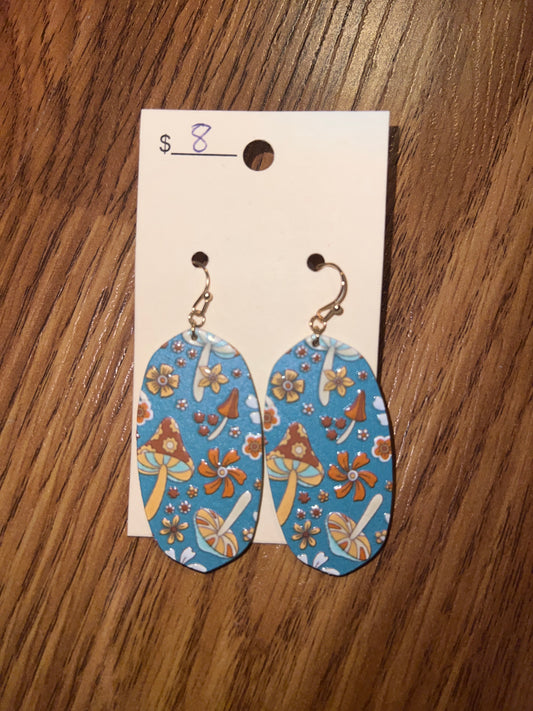 3154- Mushroom Acrylic Earrings