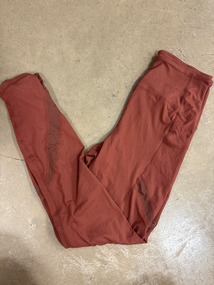 (31) Dark Terracotta Mesh Full Length Leggings *FINAL SALE* DOORBUSTER