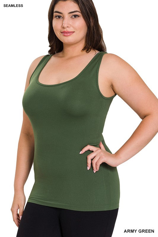 8081- Army Green Seamless Cami Top [BODY SHAPER]