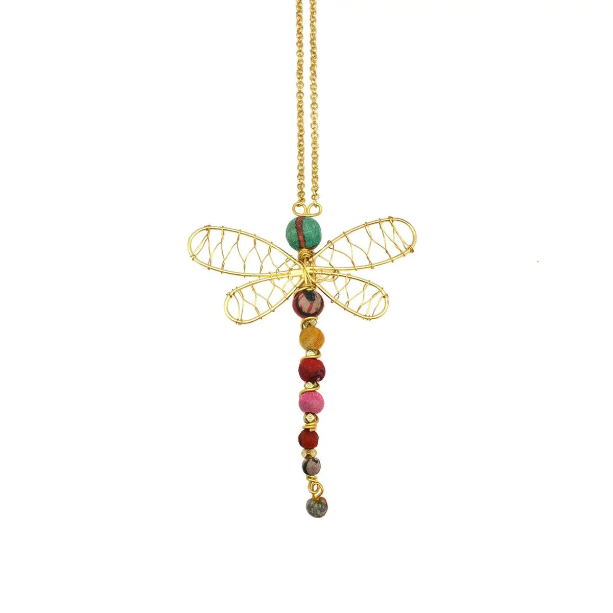 Aasha Dragonfly Pendant Necklace by Anju