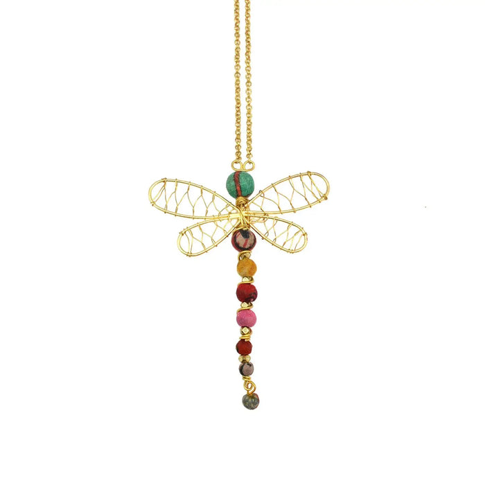 Aasha Dragonfly Pendant Necklace by Anju