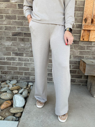 Ash Mocha Scuba Crewneck Pullover & Pants Set by Zenana