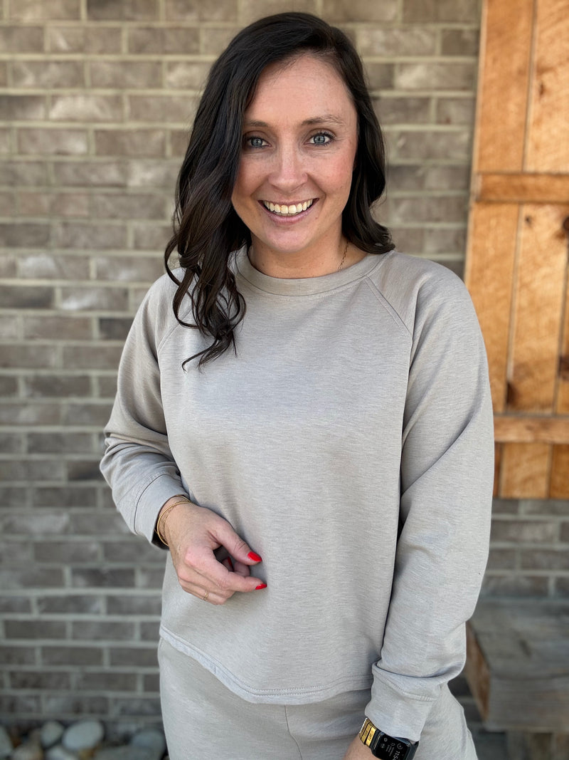 Ash Mocha Scuba Crewneck Pullover & Pants Set by Zenana