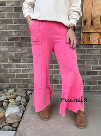 Exposed-Seam Flare Hem Pants with Pockets by Zenana *MULTIPLE COLORS*