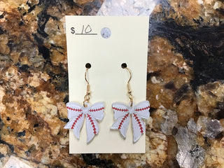 Baseball Bow Earrings