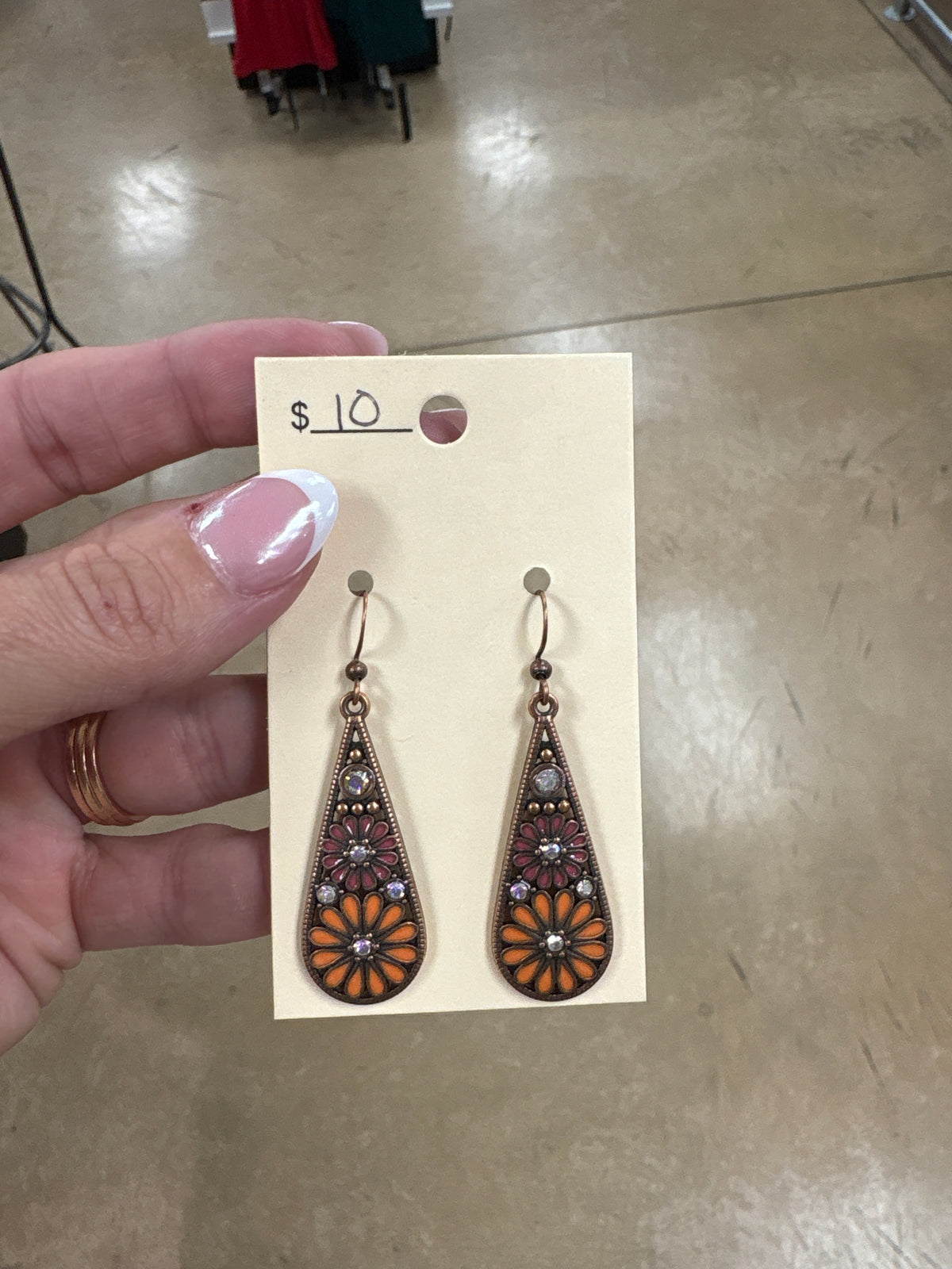 Rust and Orange Daisy Earrings