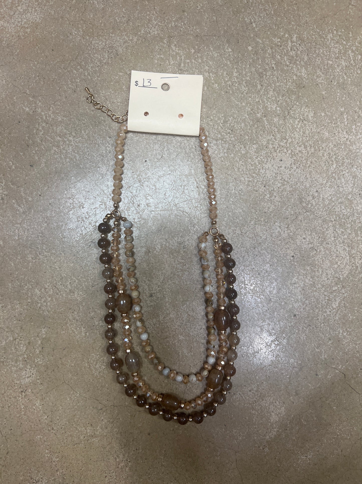 2777- Brown Layer Beaded Necklace