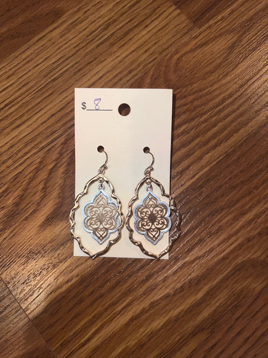 3198- Gold & Silver Mandala Earrings