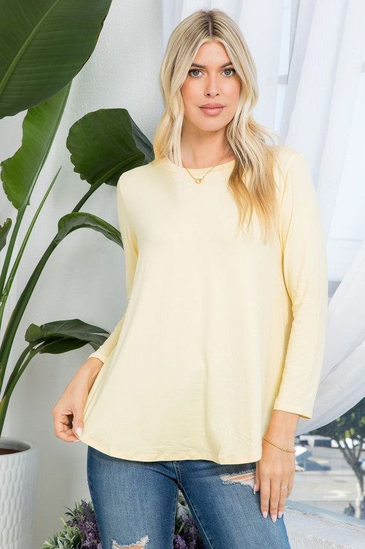 10037- Banana Butter Soft Basic Long Sleeve Tee