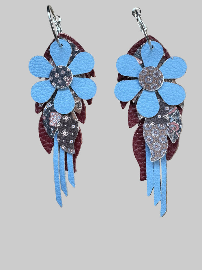 Layered Paisley Daisy Boho Earrings