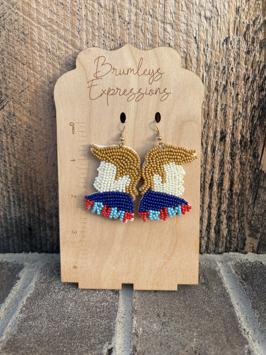 2370- Beaded Trump Earrings