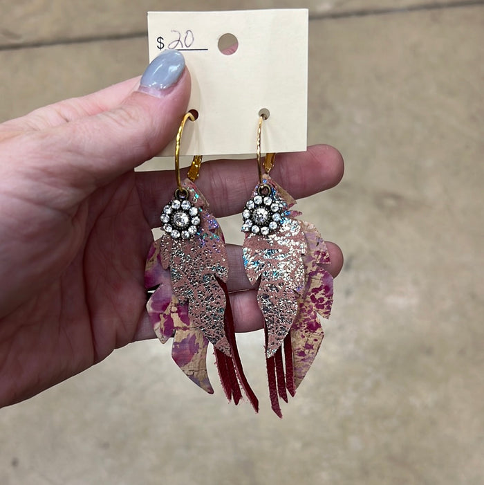 20428- Pink Mix Layer Earrings