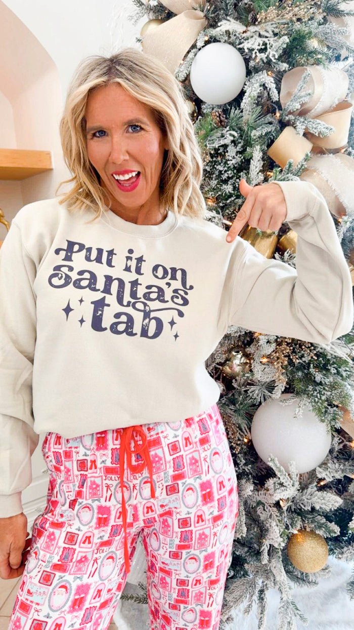 Put it On Santa's Tab Crewneck Graphic Sweatshirt - DEAL