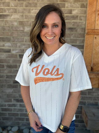 Ballgame Rhinestone Striped Jersey Tee *TN COLLECTION*