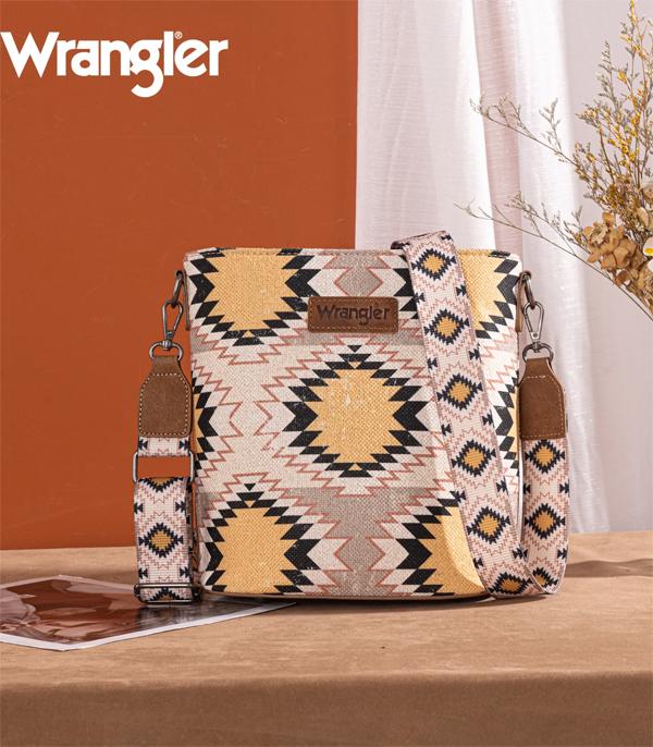 Beige Wrangler Aztec Distressed Print Dual Sided Print Crossbody