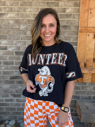 Black Tennessee Southern Split Oversized Band Tee *TN COLLECTION*