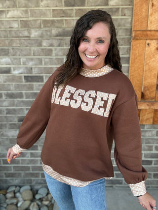 *PREORDER!* Blessed Polka Dot Embroidered Pullover *BRUMLEYS LABEL*