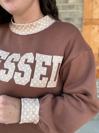 *PREORDER!* Blessed Polka Dot Embroidered Pullover *BRUMLEYS LABEL*